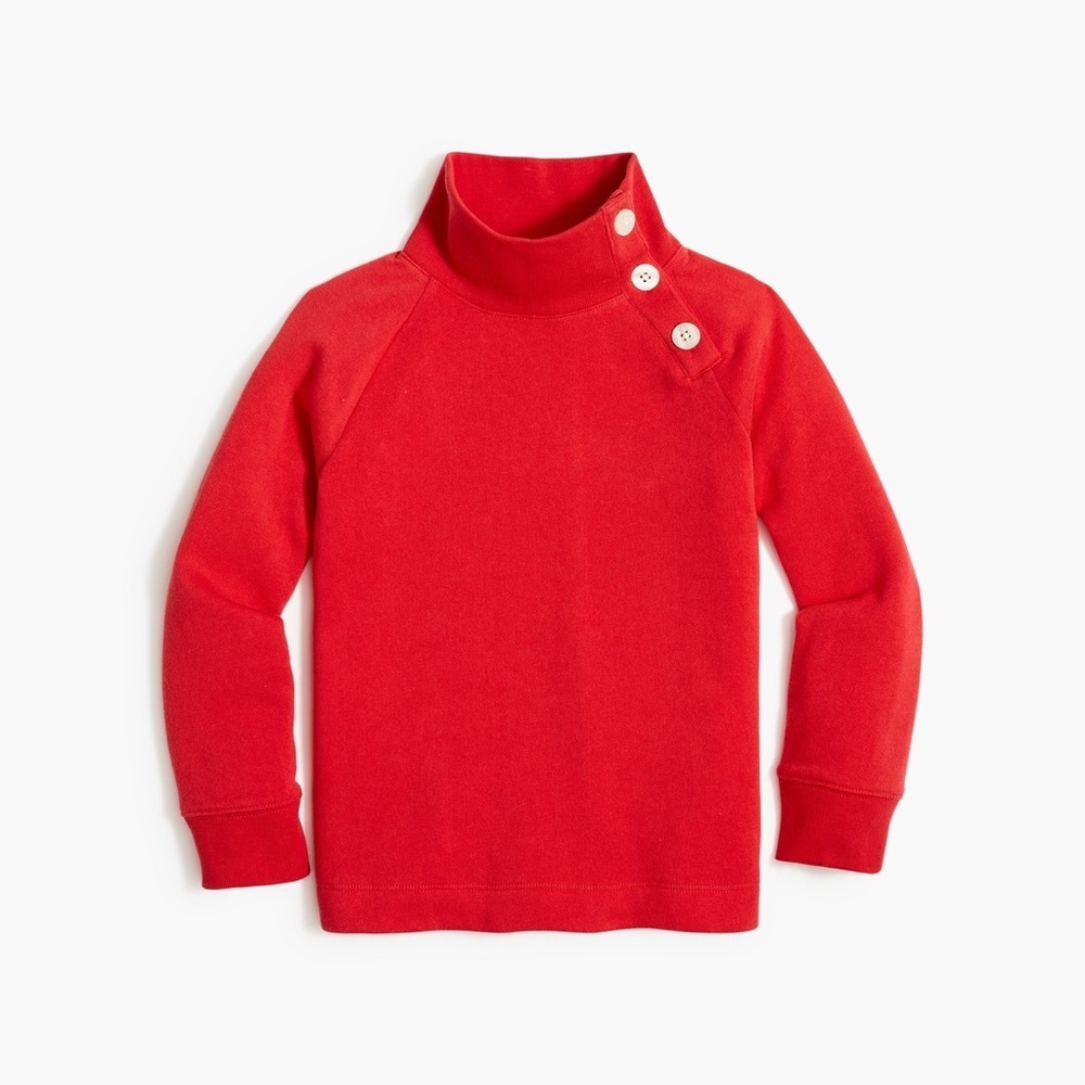 J Crew Girls' button-neck tunic sweatshirt in cloud spun fleece
Item AP549
